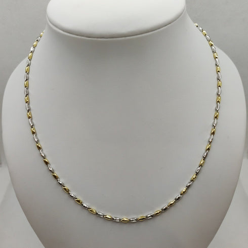 Collana oro 18k donna maglia bicolore 50 cm 9.40 gr | Gioiellitosti.it