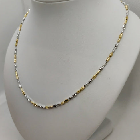 Collana oro 18k donna tubolare bicolore 50 cm 10.10 gr | Gioielli Tosti