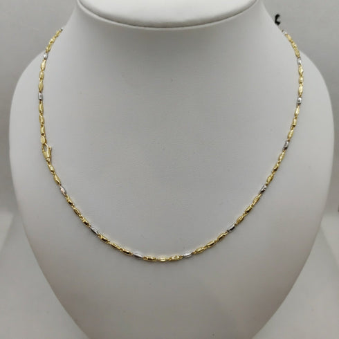Collana oro 18k donna tubolare bicolore 50 cm 6.80 gr | Gioiellitosti.it