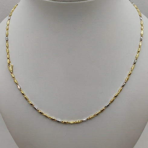 Collana oro 18k donna tubolare bicolore 50 cm 6.80 gr | Gioiellitosti.it