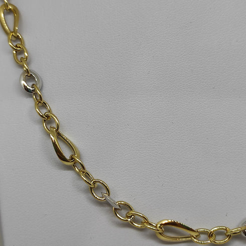 Collana oro 18k girocollo maglia 2 colori 44 cm 7,30 gr | Gioiellitosti.it