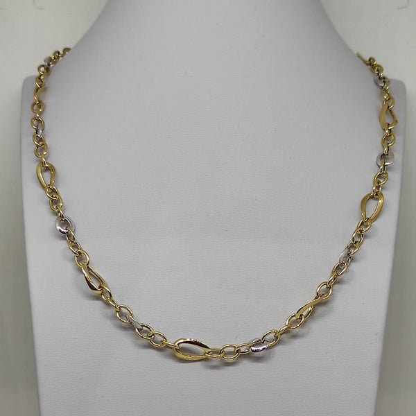 Collana oro 18k girocollo maglia 2 colori 44 cm 7,30 gr | Gioiellitosti.it