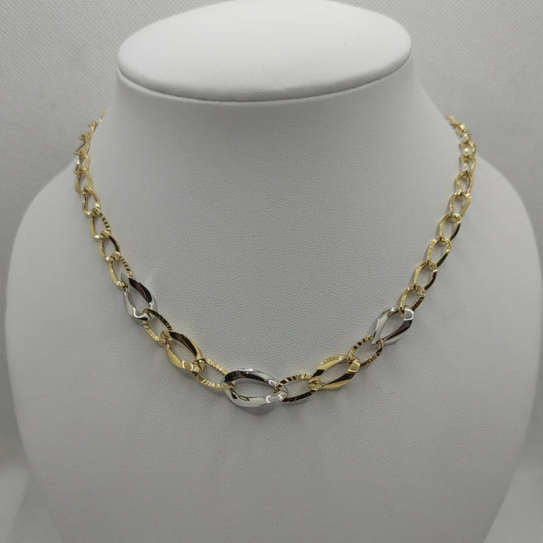 Collana oro 18k girocollo maglia 2 colori 44 cm 9,00 gr | Gioiellitosti.it