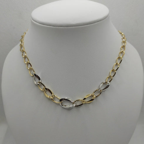 Collana oro 18k girocollo maglia 2 colori 44 cm 9,00 gr | Gioiellitosti.it