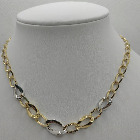 Collana oro 18k girocollo maglia 2 colori 44 cm 9,00 gr | Gioiellitosti.it