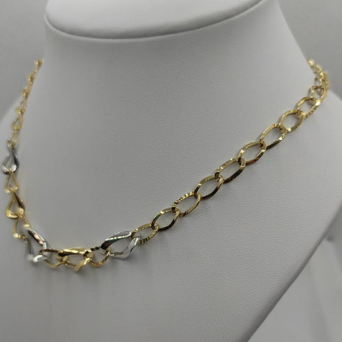 Collana oro 18k girocollo maglia 2 colori 44 cm 9,00 gr | Gioiellitosti.it