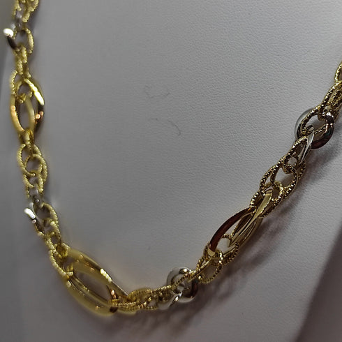 Collana oro 18k girocollo maglia 2 colori 46 cm 10,00 gr | Gioiellitosti.it
