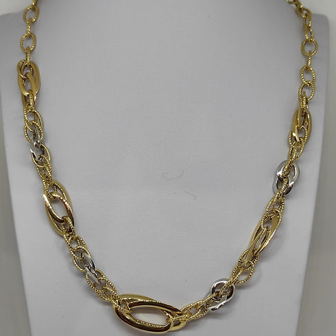 Collana oro 18k girocollo maglia 2 colori 46 cm 10,00 gr | Gioiellitosti.it