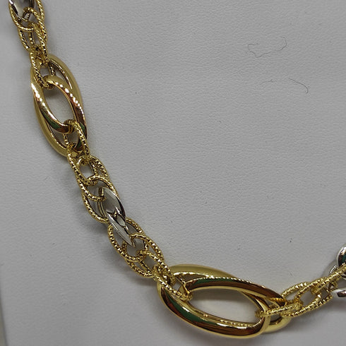 Collana oro 18k girocollo maglia 2 colori 46 cm 10,00 gr | Gioiellitosti.it