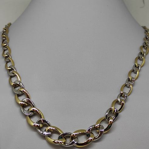 Collana oro 18k girocollo maglia 2 colori 46 cm 11 gr | Gioiellitosti.it