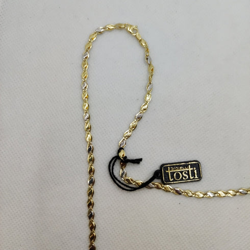 Collana oro 18K maglia piatta bicolore 50 cm 5.80 gr | Gioiellitosti.it