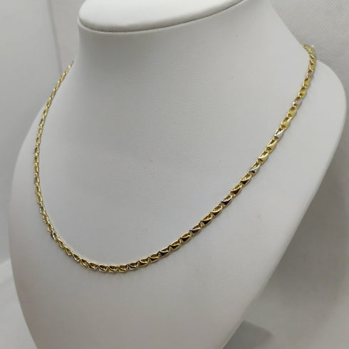 Collana oro 18K maglia piatta bicolore 50 cm 7.30 gr | Gioiellitosti.it