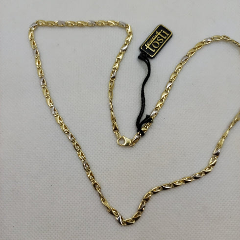 Collana oro 18K maglia piatta bicolore 50 cm 7.30 gr | Gioielli Tosti