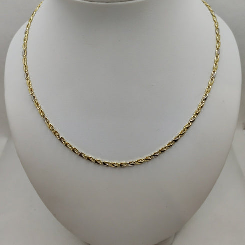 Collana oro 18K maglia piatta bicolore 50 cm 7.30 gr | Gioiellitosti.it