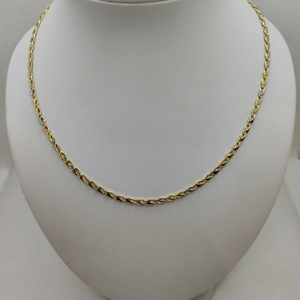 Collana oro 18K maglia piatta bicolore 50 cm 7.30 gr | Gioiellitosti.it