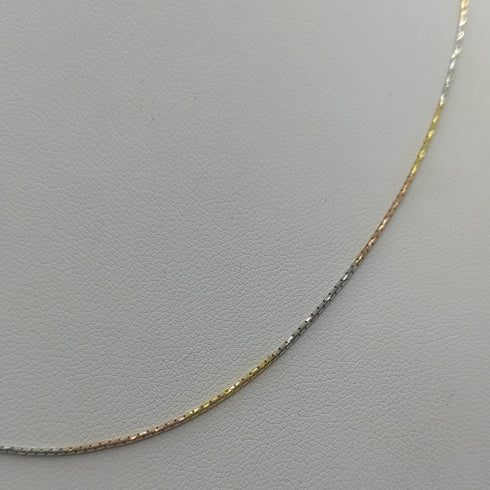 Collana oro 18k maglia tubolare tre colori 45cm 2,90 gr | Gioiellitosti.it