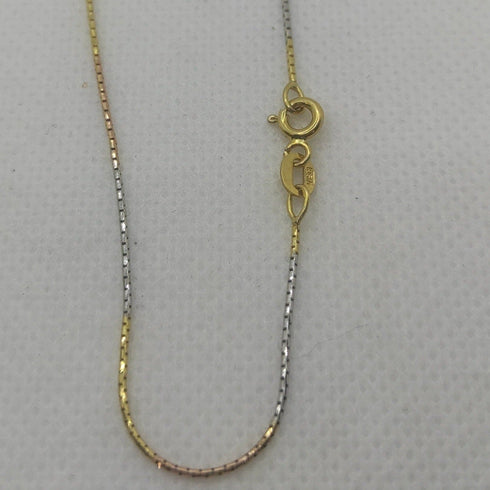 Collana oro 18k maglia tubolare tre colori 45cm 2,90 gr | Gioiellitosti.it