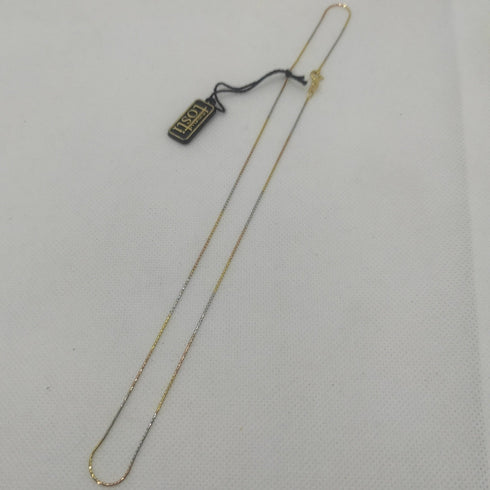 Collana oro 18k maglia tubolare tre colori 45cm 2,90 gr | Gioiellitosti.it