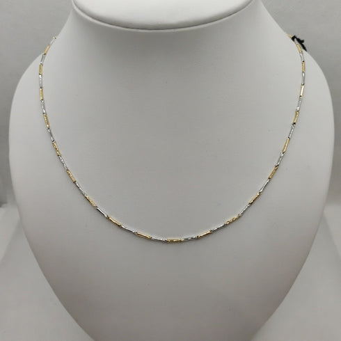Collana oro 18k uomo bicolore lucido 50 cm 4.70 gr | Gioiellitosti.it