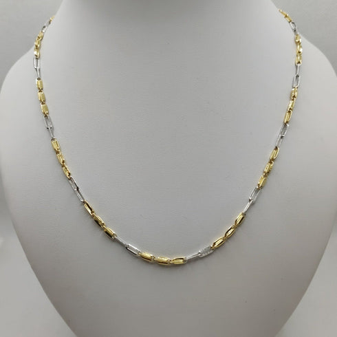 Collana oro 18k uomo maglia bicolore 50 cm 19.20 gr | Gioiellitosti.it