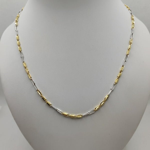 Collana oro 18k uomo maglia bicolore 50 cm 19.20 gr | Gioiellitosti.it