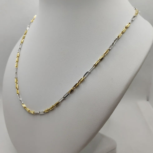 Collana oro 18k uomo maglia bicolore 50 cm 19.20 gr | Gioiellitosti.it