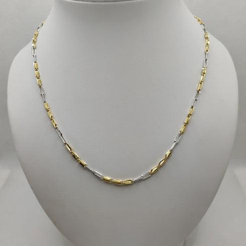 Collana oro 18k uomo maglia bicolore 50 cm 19.20 gr | Gioiellitosti.it