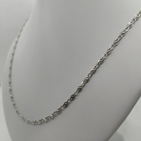 Collana oro bianco 18k catena intrecciata 60 cm 5,70 gr | Gioielli Tosti