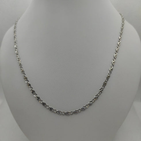 Collana oro bianco 18k catena intrecciata 60 cm 5,70 gr | Gioielli Tosti