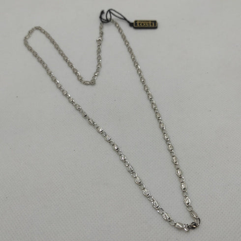 Collana oro bianco 18k catena maglia piatta 60 cm 5,8 gr | Gioiellitosti.it