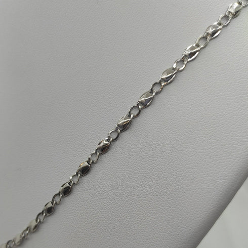 Collana oro bianco 18k catena maglia piatta 60 cm 5,8 gr | Gioiellitosti.it