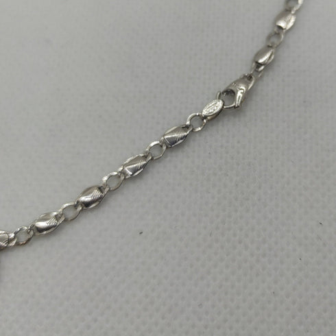 Collana oro bianco 18k catena maglia piatta 60 cm 5,8 gr | Gioiellitosti.it