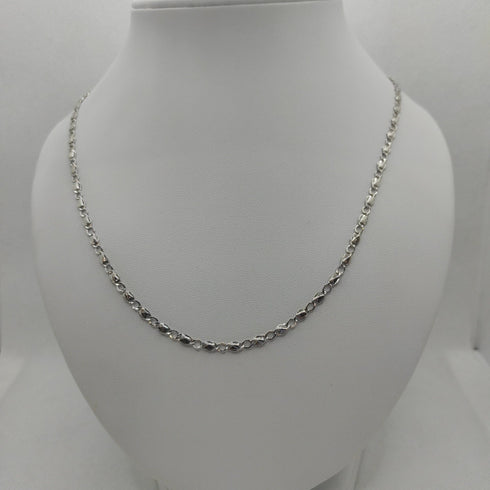 Collana oro bianco 18k catena maglia piatta 60 cm 5,8 gr | Gioiellitosti.it