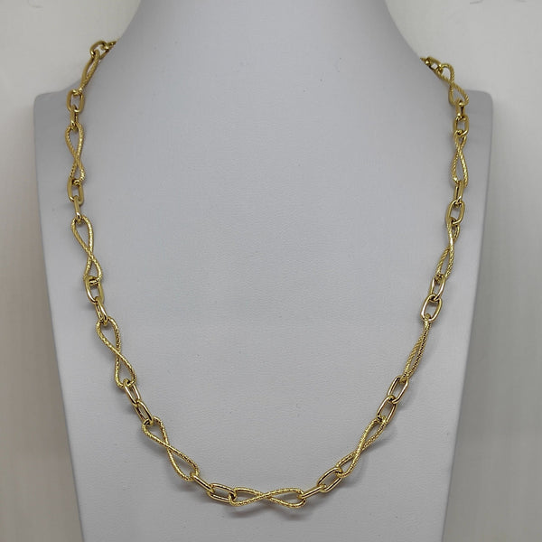 Collana oro giallo 18 kt Donna Catena maglia intrecciata 50 cm 9,6 gr | Gioiellitosti.it