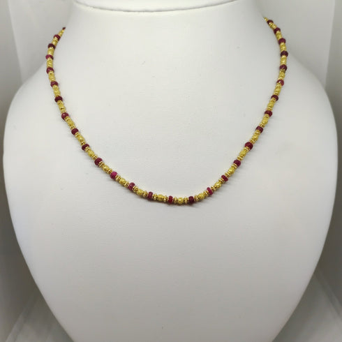 Collana oro giallo 18 kt donna girocollo con pietre rubini 43 cm | Gioiellitosti.it