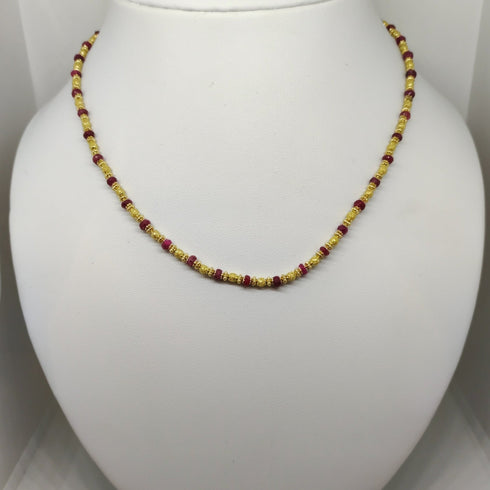 Collana oro giallo 18 kt donna girocollo con pietre rubini 43 cm | Gioiellitosti.it