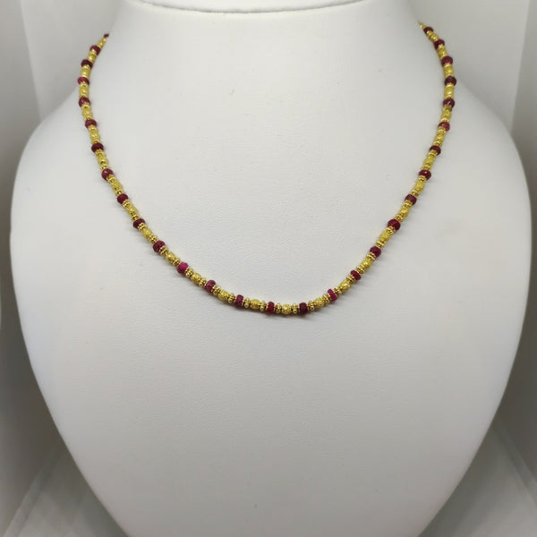 Collana oro giallo 18 kt donna girocollo con pietre rubini 43 cm | Gioiellitosti.it