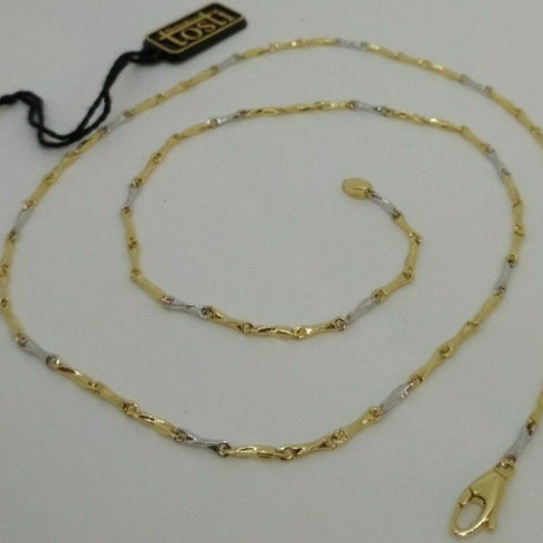 Collana oro 18k 2 colori maglia tubolare 50 cm 4,7 gr | Gioiellitosti.it