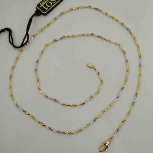 Collana oro 18k 2 colori maglia tubolare 50 cm 4,7 gr | Gioiellitosti.it