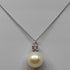 Collana punto luce oro bianco 18k Perla Naturale 8.5mm Diamanti | Gioiellitosti.it