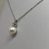 Collana punto luce oro bianco 18k Perla Naturale Diamanti | Gioiellitosti.it