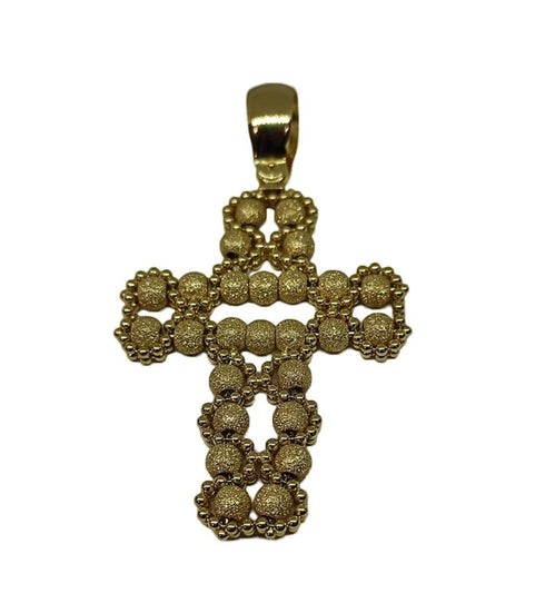 Ciondolo Croce oro 18k donna pendente diamantato gr 12,20 | Gioiellitosti.it
