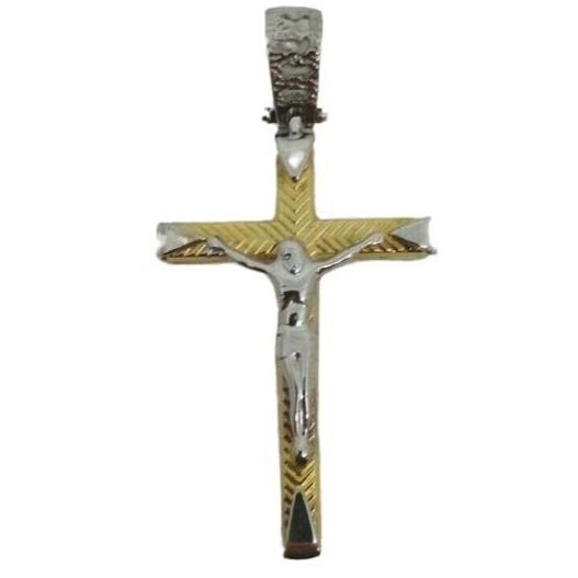 Ciondolo Croce oro 18k Pendente unisex Cristo gr 2,40 | Gioiellitosti.it