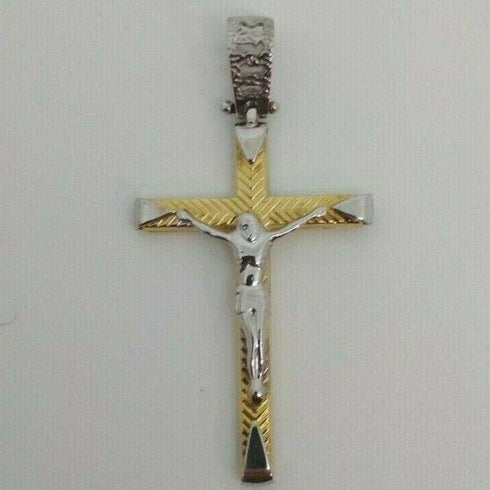 Ciondolo Croce oro 18k Pendente unisex Cristo gr 2,40 | Gioiellitosti.it