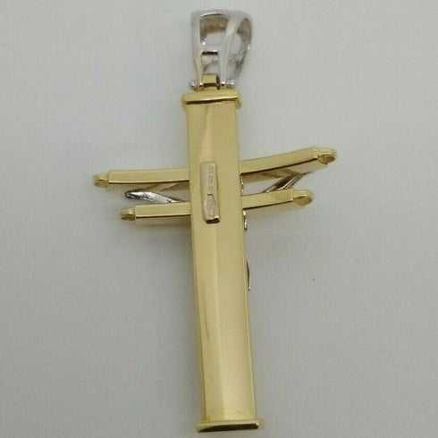 Ciondolo Croce oro 18k Pendente unisex Cristo gr 3,90 | Gioiellitosti.it
