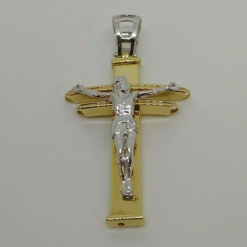 Ciondolo Croce oro 18k Pendente unisex Cristo gr 3,90 | Gioiellitosti.it