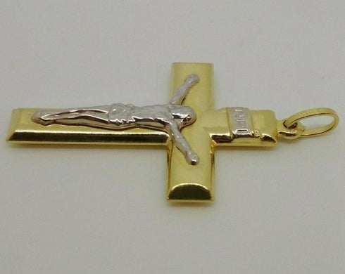 Ciondolo Croce oro 18k Pendente unisex Cristo INRI gr 3,50 | Gioiellitosti.it