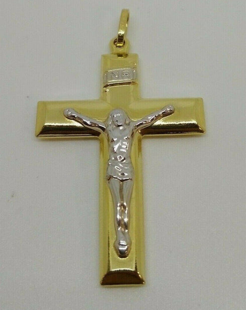 Ciondolo Croce oro 18k Pendente unisex Cristo INRI gr 3,50 | Gioiellitosti.it