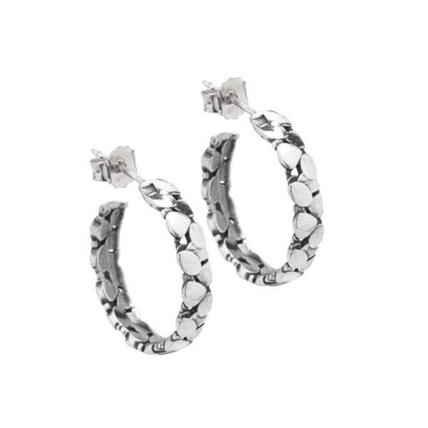 Orecchini argento 925 cerchio "Pepite" SUALI' BM2050 | Gioiellitosti.it