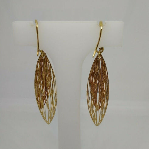 Orecchini donna oro 18 kt pendenti foglie 3 colori oro 4,20 gr | Gioiellitosti.it